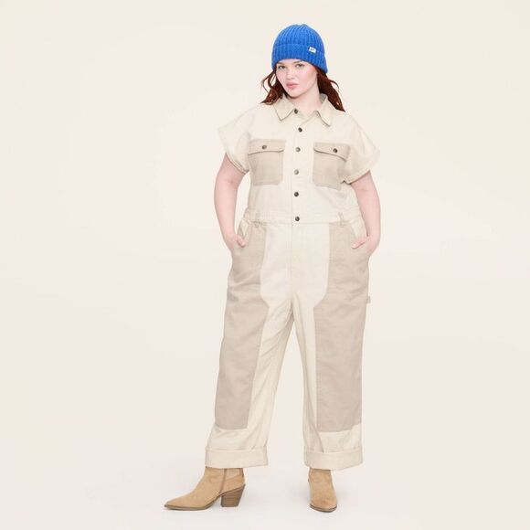 Woolrich Pants - Woolrich - Women's Short Sleeve Western Jumpsuit - Woolrich C Cream